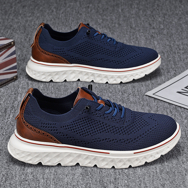 Lave herresneakers med mesh-overdel og flad hæl – lette casual sko