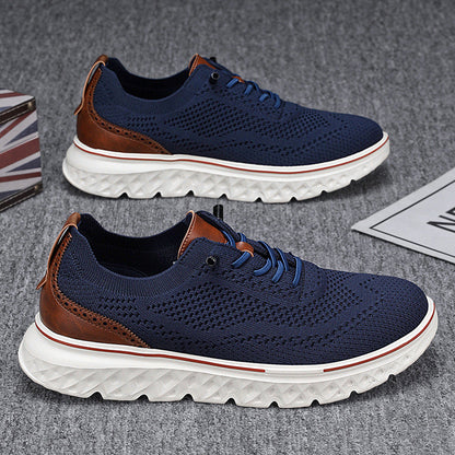 Lave herresneakers med mesh-overdel og flad hæl – lette casual sko