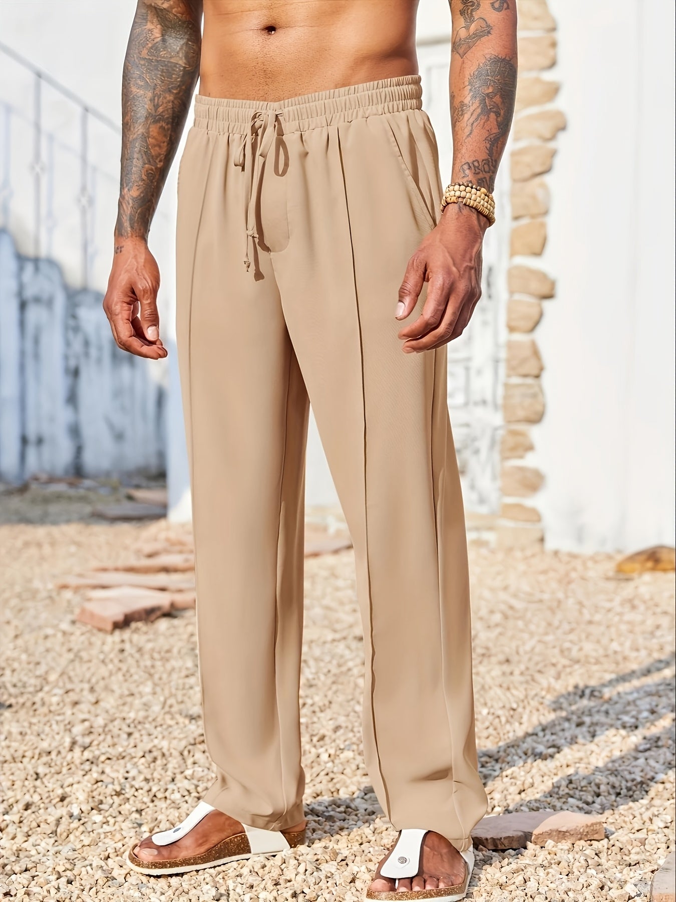 Pantaloni Uomo in Velluto a Coste Straight Fit Antipiega alla Caviglia