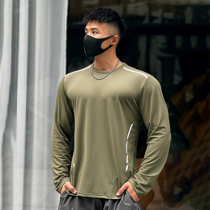Maglia Uomo a Manica Lunga con Girocollo e Stampa Effetto Dipinto a Mano – Vestibilità Comoda