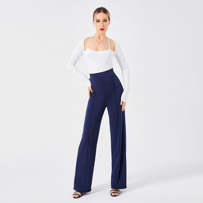 High-Waisted Slim Solid Color Women's Flared Pants