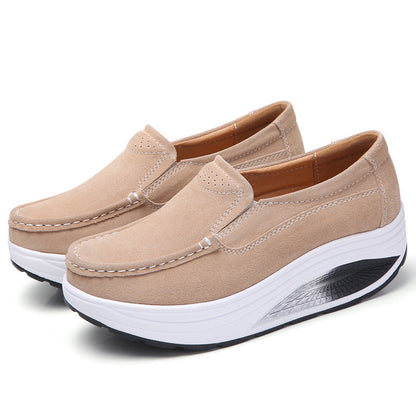 Women's Wedge Platform Shoes with Slip-On Design – Casual Shoes