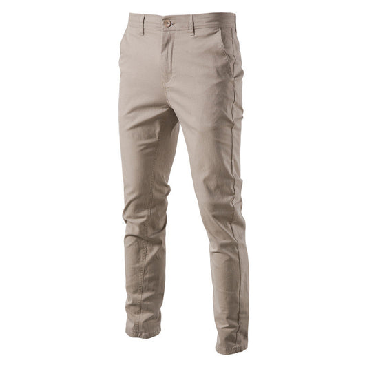 Pantaloni Uomo Rinforzati a Gamba Dritta con Vita Media e Chiusura a Zip – Design Essenziale