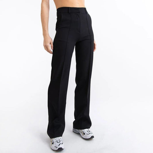 High-Waisted Straight-Leg Women's Pants for Office – Classic Style