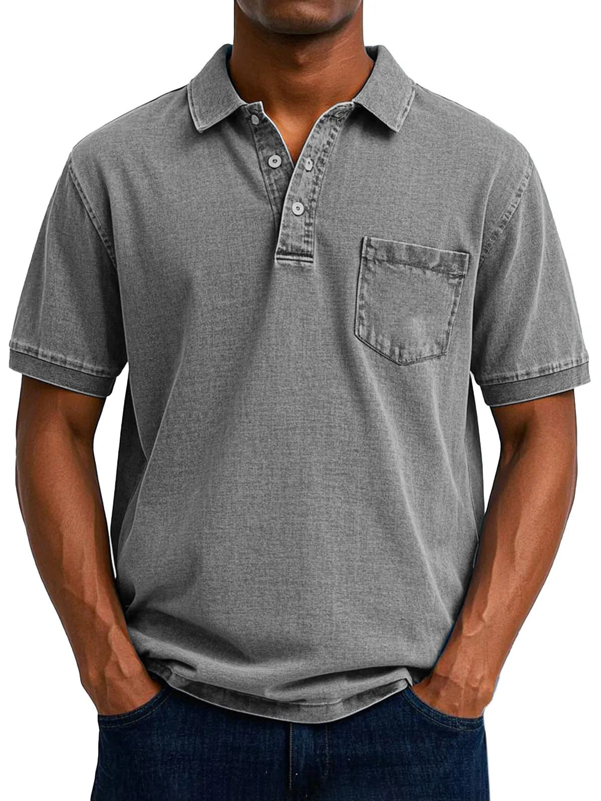 Camicia Estiva Uomo a Maniche Corte con Stampa e Bottoni – Vestibilità Aderente