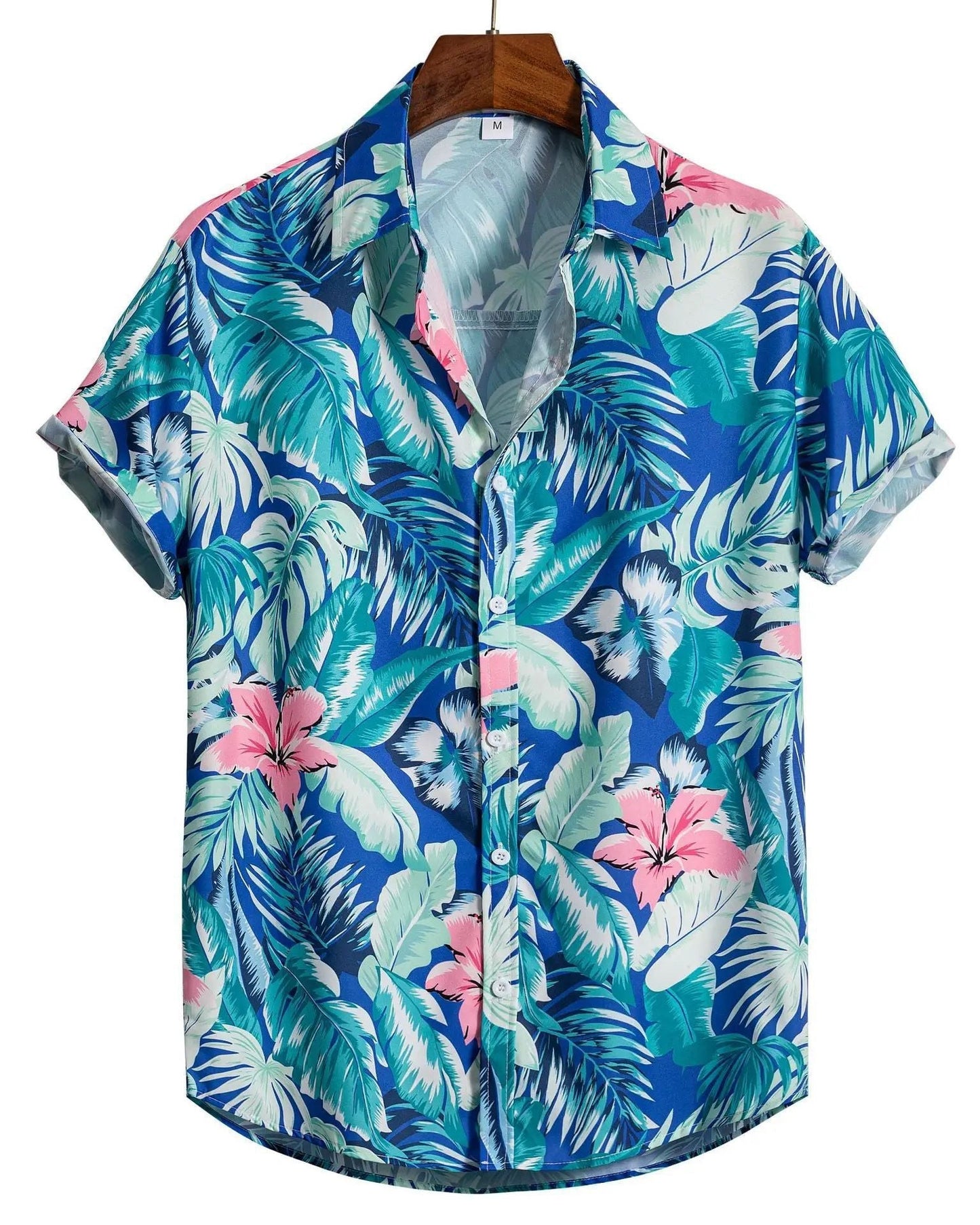 Camicia Uomo a Maniche Corte con Stampa Floreale e Bottoni – Leggera e Comoda