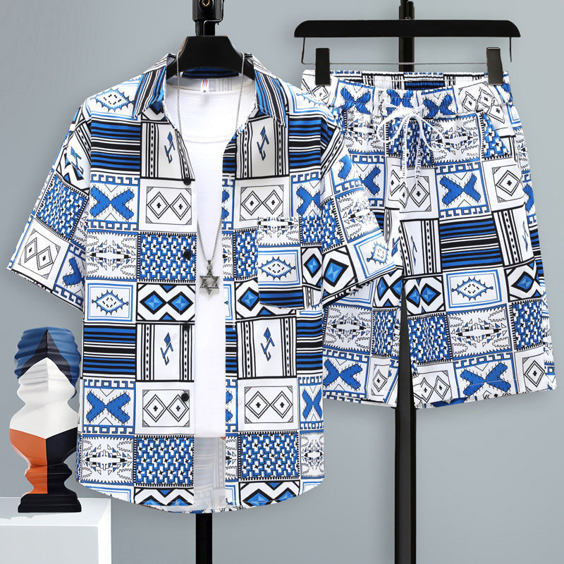 Men's Summer Two-Piece Set with Short-Sleeve T-Shirt and Shorts – Casual Sports Set