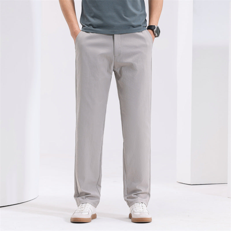 Pantaloni Uomo Dritti Larghi Vita Media Leggeri – Stile Casual