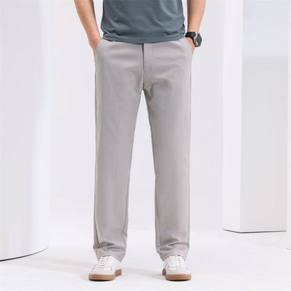 Pantaloni Uomo Dritti Larghi Vita Media Leggeri – Stile Casual