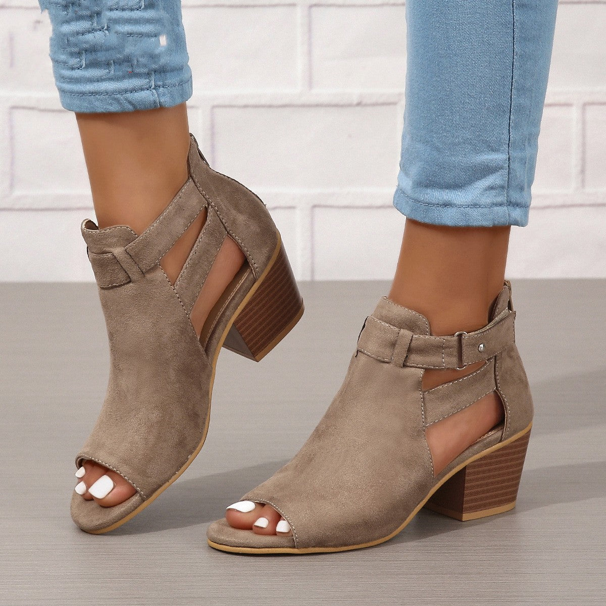 Sandali Donna con Tacco Alto, Punta Tonda e Cinturino con Fibbia – Sandali Eleganti