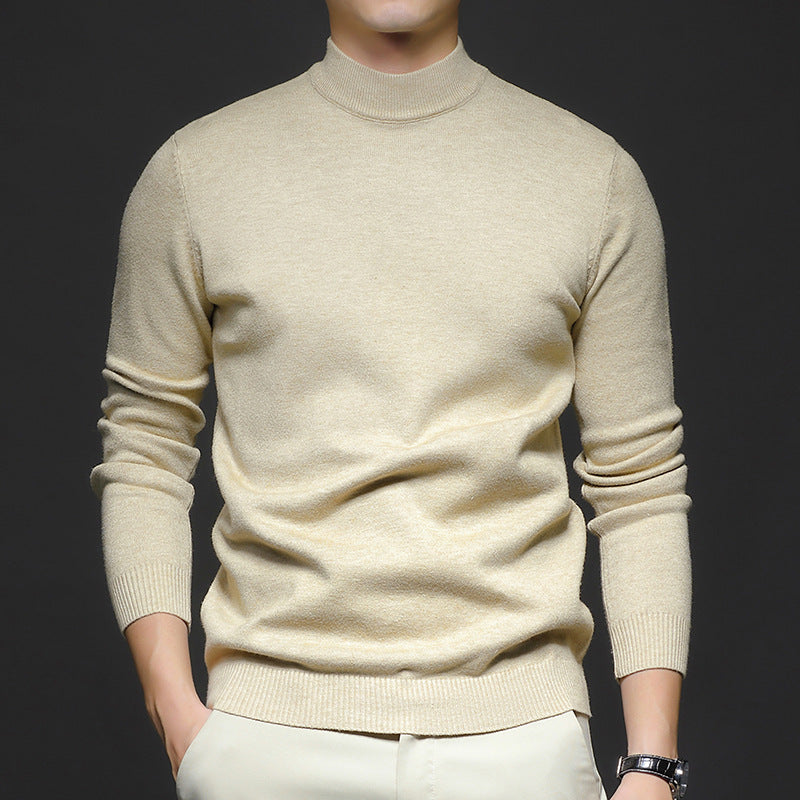 Men's Sweater Pullover with Half Turtleneck and Slim Fit