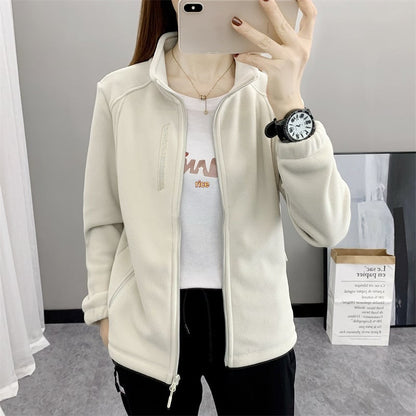 Abrigo de invierno para mujer grueso con cuello alto y mangas largas