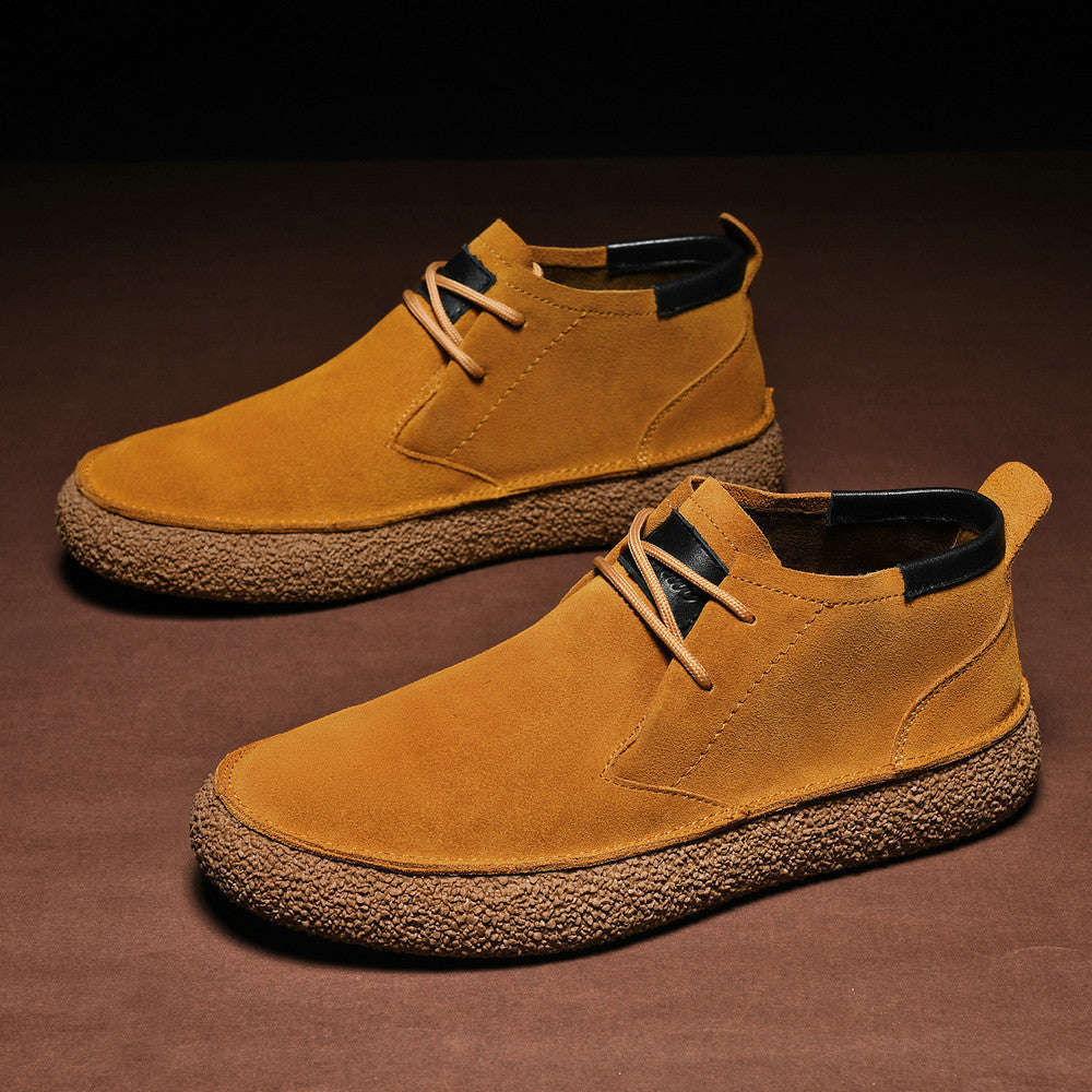 Scarpe Uomo a Metà Caviglia con Lacci e Punta Arrotondata – Stile Casual