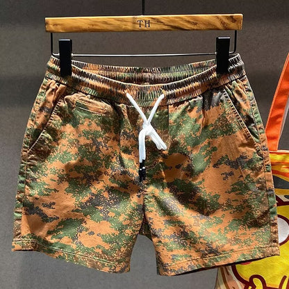 Pantaloncini Uomo Cropped a Gamba Dritta con Blocchi di Colore – Vestibilità Ampia