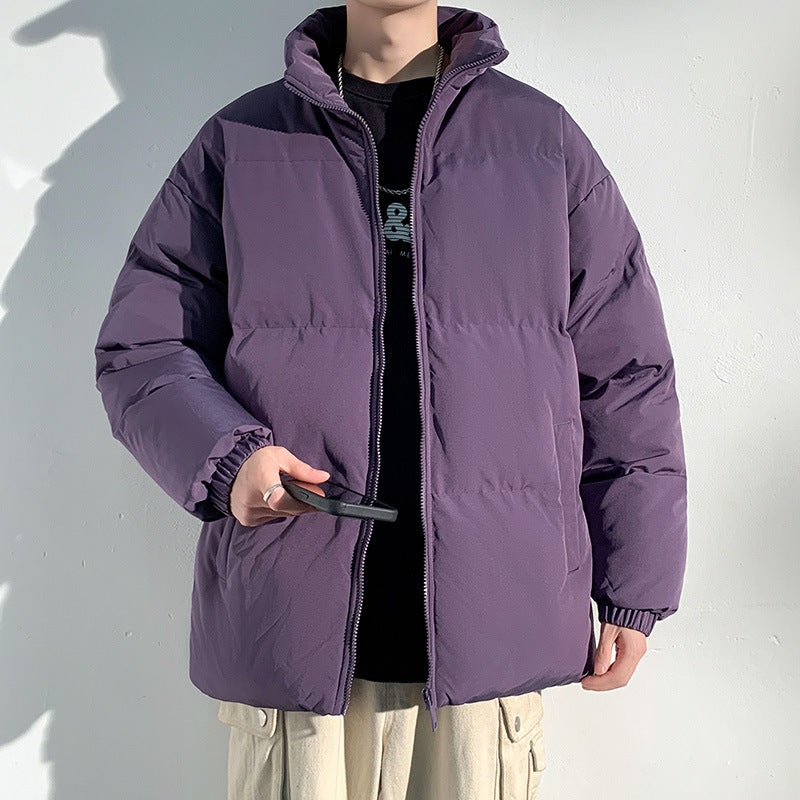 Men's Long Plaid Coat for Fall/Winter with Notched Collar and Front Pockets
