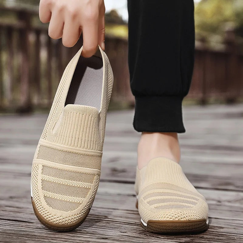 Men's Breathable Knit Loafers with Arch Support and Slip-On Design