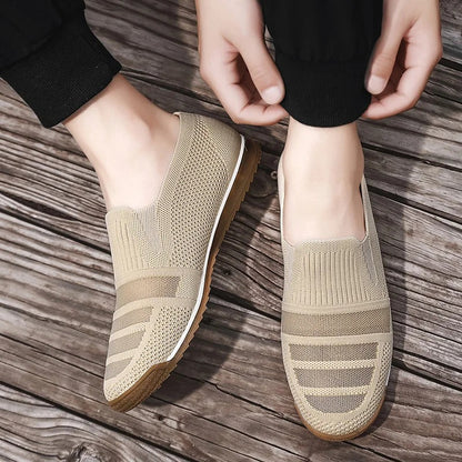 Men's Breathable Knit Loafers with Arch Support and Slip-On Design