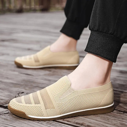 Men's Breathable Knit Loafers with Arch Support and Slip-On Design