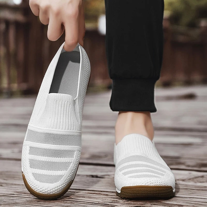 Men's Breathable Knit Loafers with Arch Support and Slip-On Design