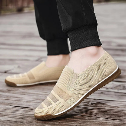 Men's Breathable Knit Loafers with Arch Support and Slip-On Design