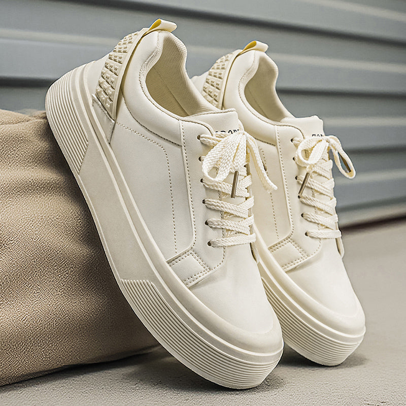 Zapatillas de skate con plataforma para hombre – Diseño con cordones – Aspecto de cuero