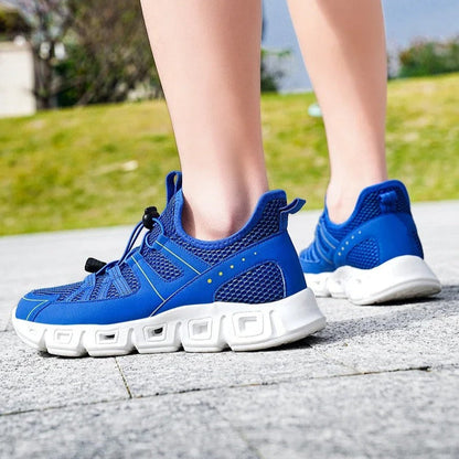 Men's Running Shoes with Mesh Upper, Quick Closure, and Cushioned Sole