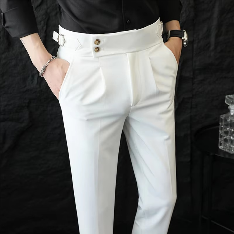 Pantaloni Uomo a Vita Alta con Gamba Dritta – Vestibilità Regolare