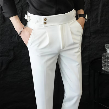 Pantaloni Uomo a Vita Alta con Gamba Dritta – Vestibilità Regolare