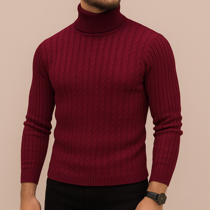 Maglione Uomo Invernale in Maglia con Mezza Zip e Vestibilità Rilassata – Effetto Maglia