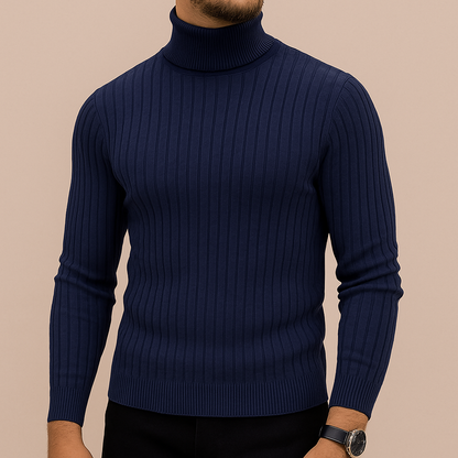 Maglione Uomo Invernale in Maglia con Mezza Zip e Vestibilità Rilassata – Effetto Maglia