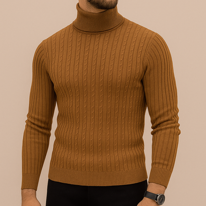 Maglione Uomo Invernale in Maglia con Mezza Zip e Vestibilità Rilassata – Effetto Maglia