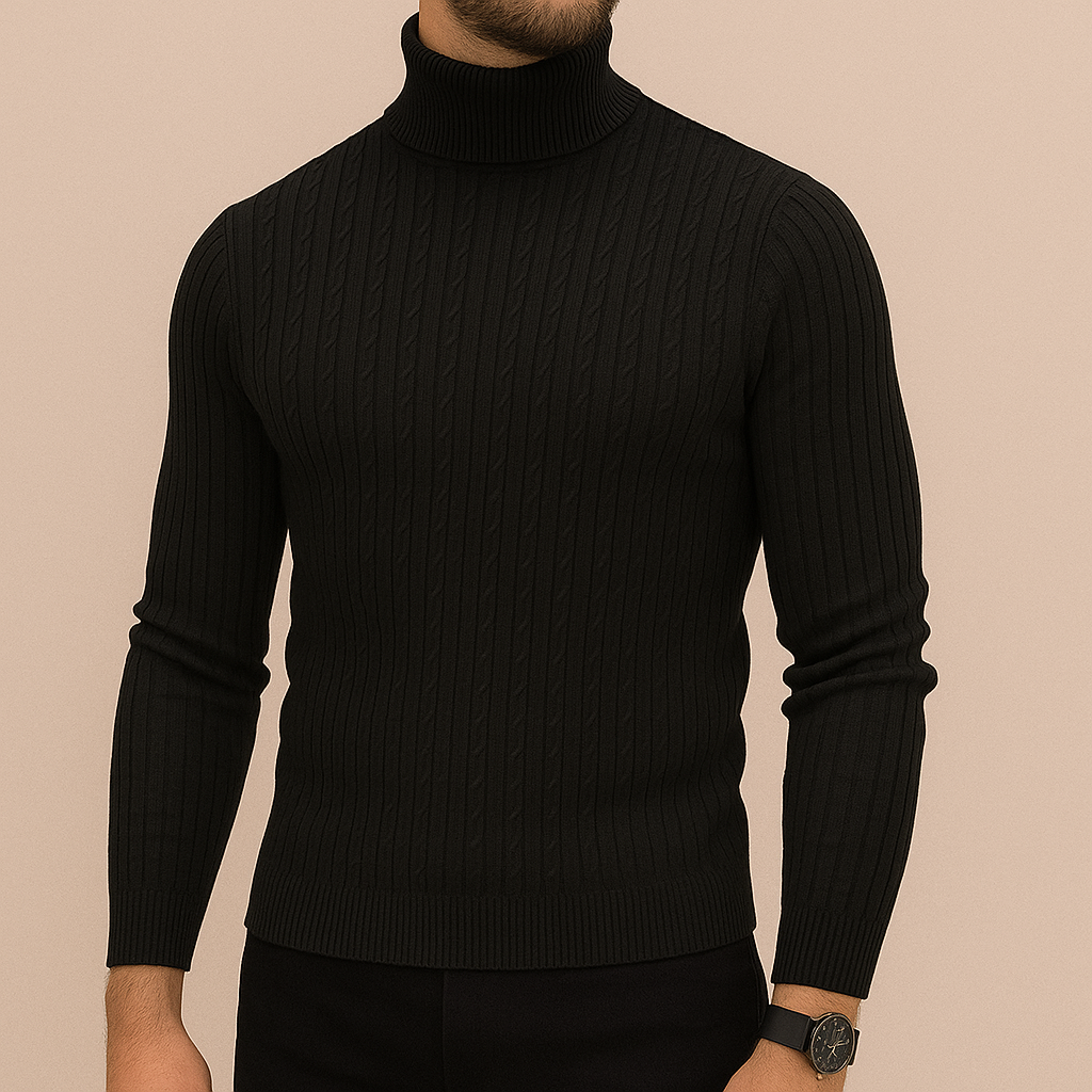 Maglione Uomo Invernale in Maglia con Mezza Zip e Vestibilità Rilassata – Effetto Maglia