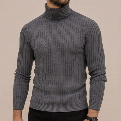 Maglione Uomo Invernale in Maglia con Mezza Zip e Vestibilità Rilassata – Effetto Maglia