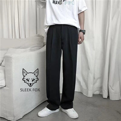 Pantaloni Uomo Autunnali Dritti con Vestibilità Cadente e Microelasticità – Stile Casual