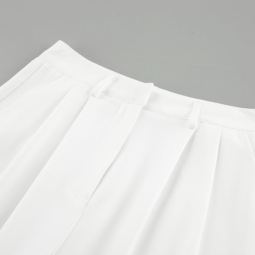Pantalones de Mujer de Cintura Alta con Pierna Recta y Corte Amplio