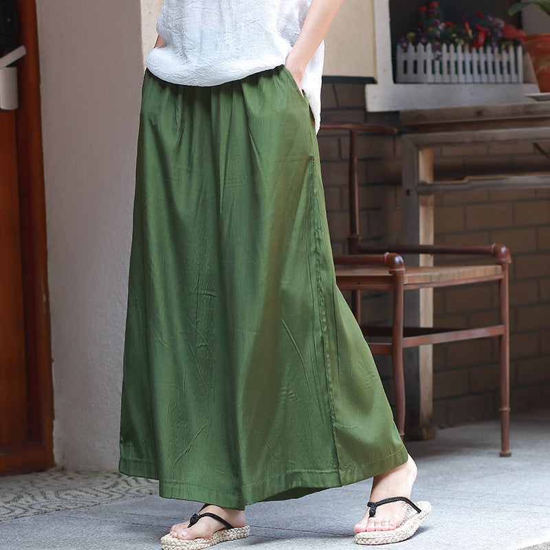 Women's Wide-Leg Pants with Loose Fit – Solid Color
