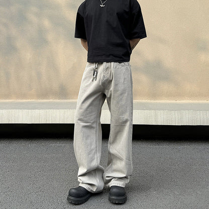 Pantaloni Larghi da Uomo Stile Retrò Grigi