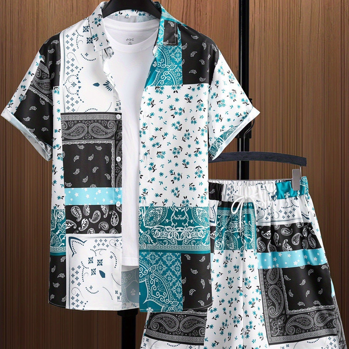 Completo Uomo Due Pezzi con Camicia Hawaiana e Pantaloncini – Stile Estivo