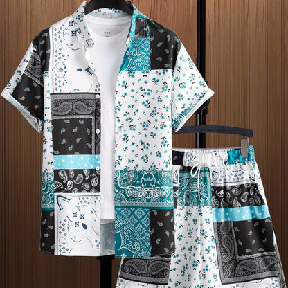 Completo Uomo Due Pezzi con Camicia Hawaiana e Pantaloncini – Stile Estivo