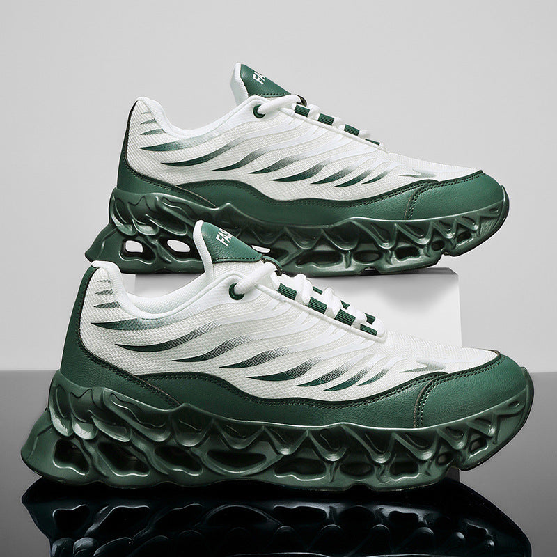 Men's Sneakers with Mesh Upper and Thick PU Sole