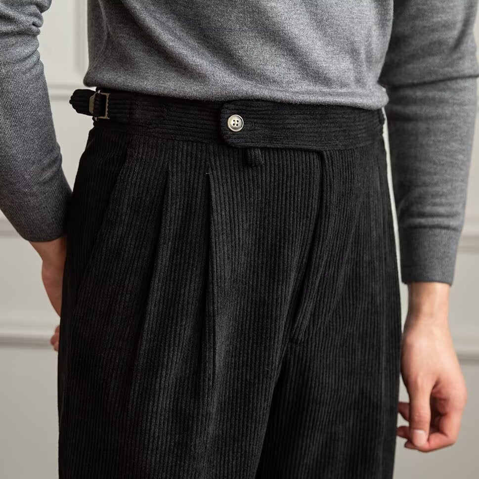 Pantaloni Invernali Uomo Foderati in Pile Vita Media Vestibilità Ampia – Comfort Termico