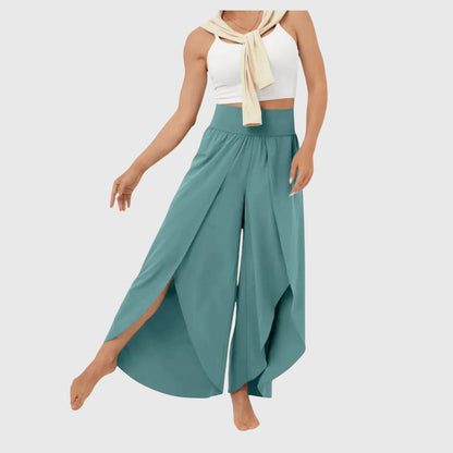 Sommerbukser til kvinder med vide ben, behagelig pasform – let casual stil