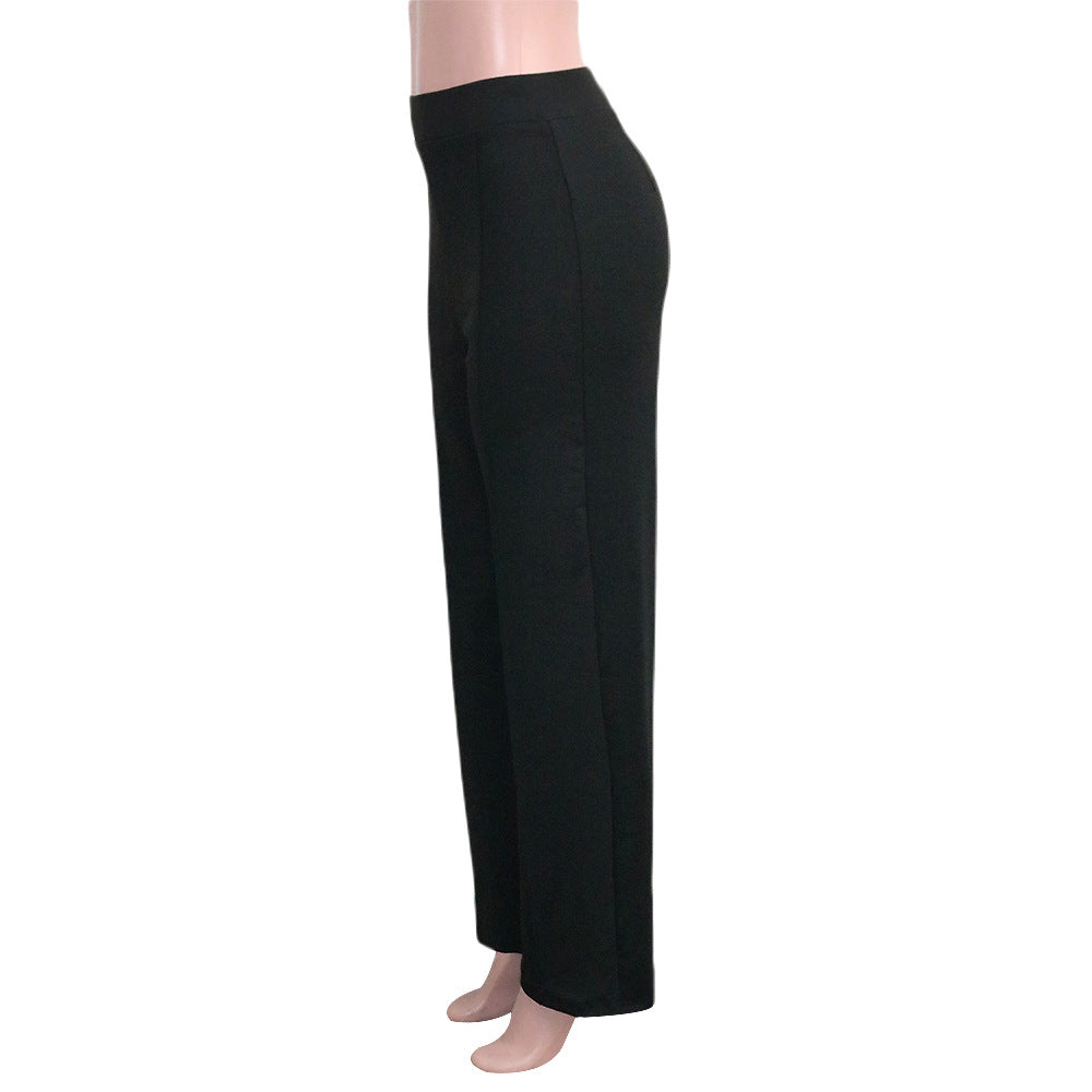 High-Waisted Slim Solid Color Women's Flared Pants