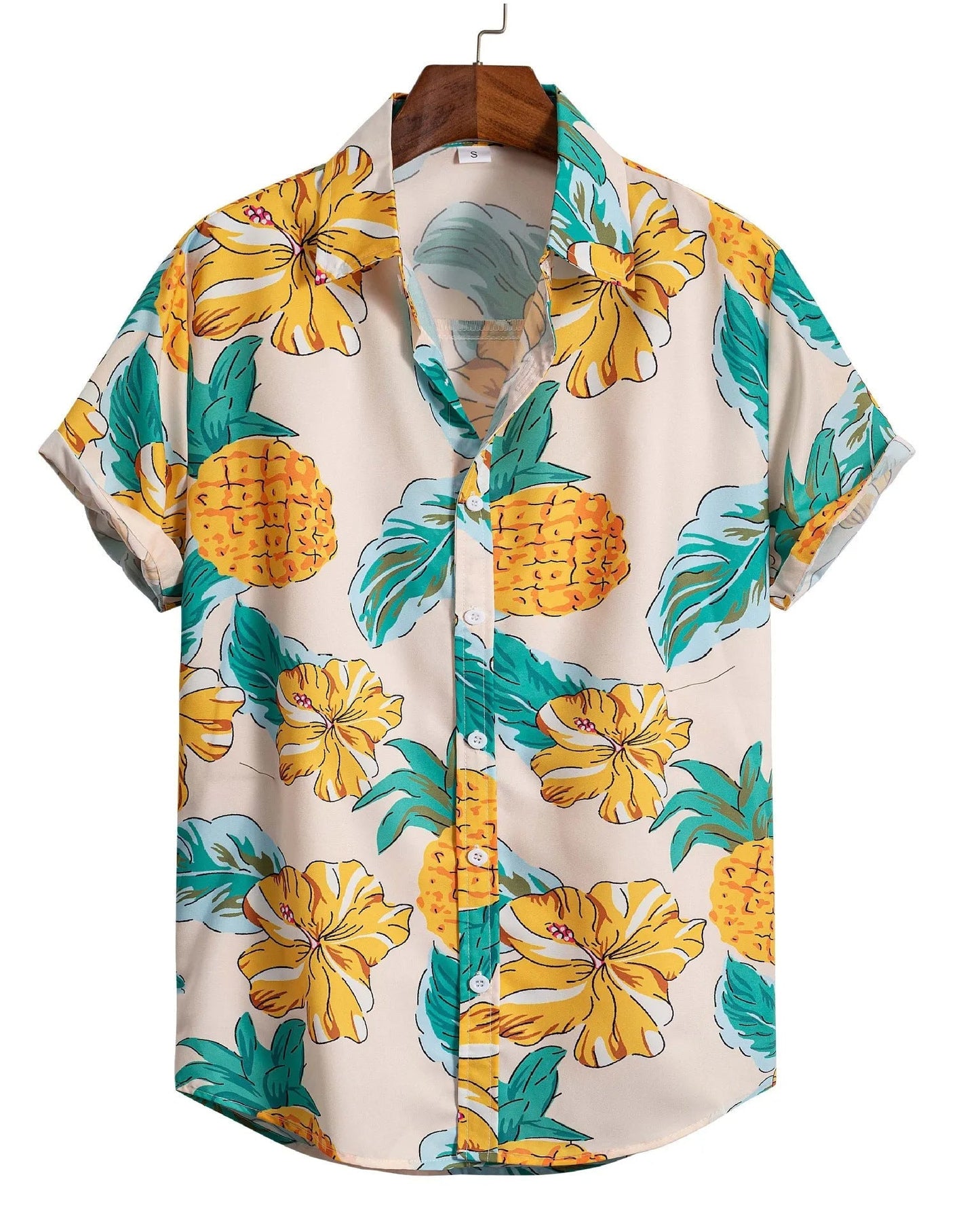 Camicia Uomo a Maniche Corte con Stampa Floreale e Bottoni – Leggera e Comoda