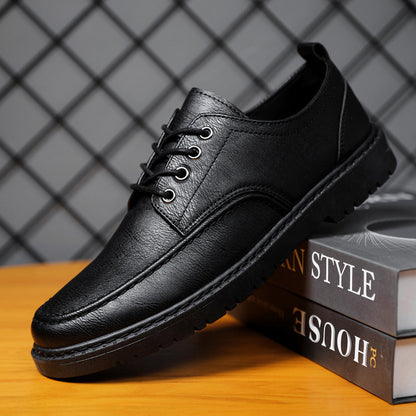 Zapatos brogue de hombre, modelo con cordones y suela de goma - aspecto de piel