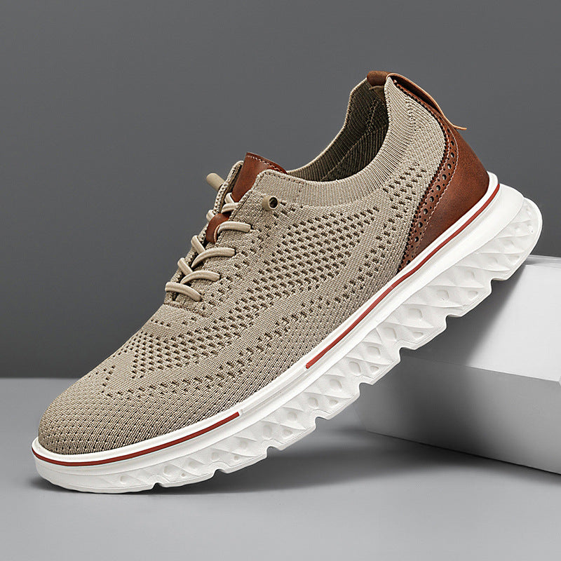 Lave herresneakers med mesh-overdel og flad hæl – lette casual sko