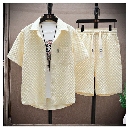 Men's Two-Piece Suit with Shirt and Shorts – Loose Fit
