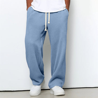 Men's Athleisure Straight-Leg Honeycomb Knit Pants – Comfortable Fit