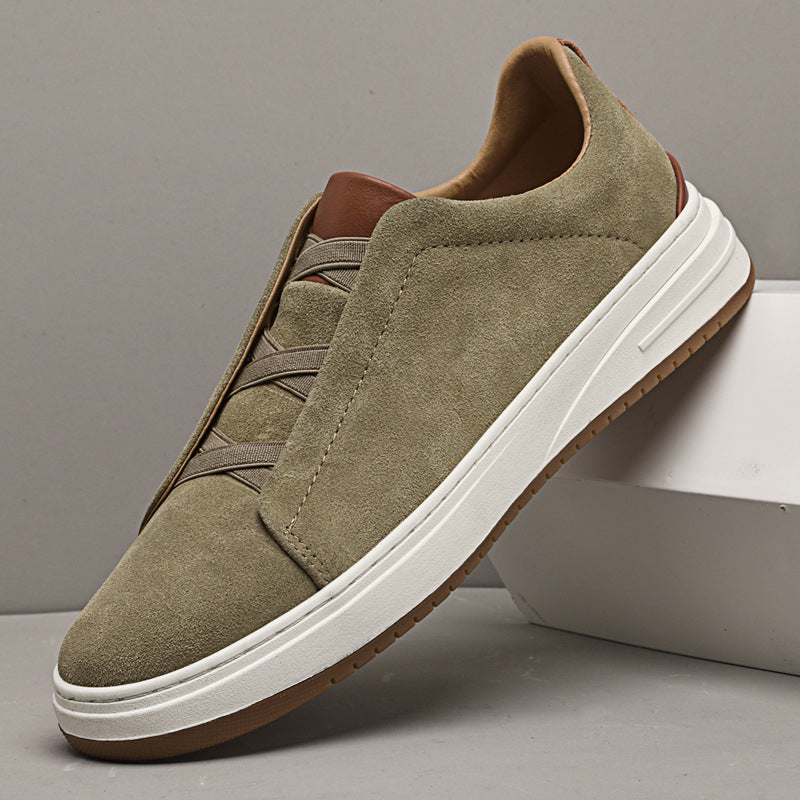 Scarpe Uomo con Lacci, Punta Arrotondata e Tomaia in Stile Pelle – Scarpe Casual