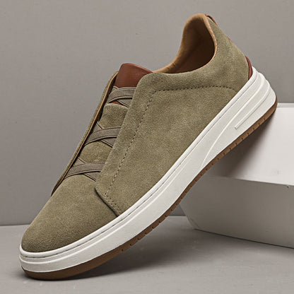 Scarpe Uomo con Lacci, Punta Arrotondata e Tomaia in Stile Pelle – Scarpe Casual